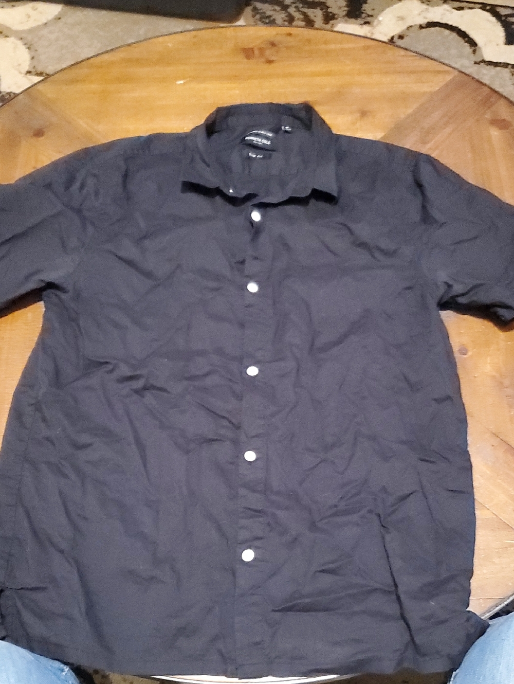 Kenneth Cole Black Short Sleeve Button-Down Shirt